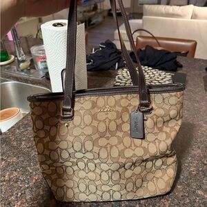 Coach Brown Signature Tote Bag